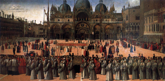 Gentile Bellini - Processione della Croce in Piazza San Marco