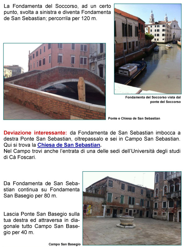 Fondamenta San Sebastiano, Chiesa e Ponte di San Sebastiano, Fondamenta e Campo San Basegio