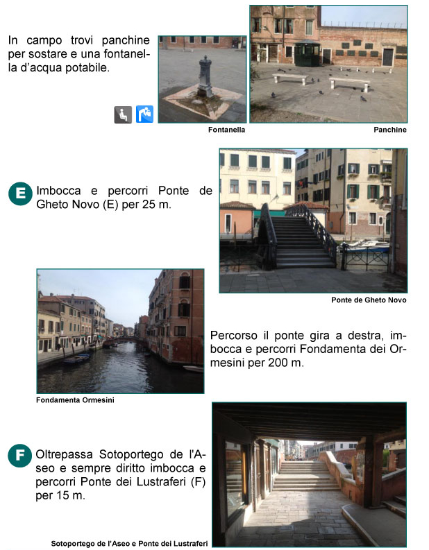 Campo del Ghetto Nuovo, Ponte del Ghetto Nuovo, Fondamenta degli Ormesini, Ponte dei Lustraferi