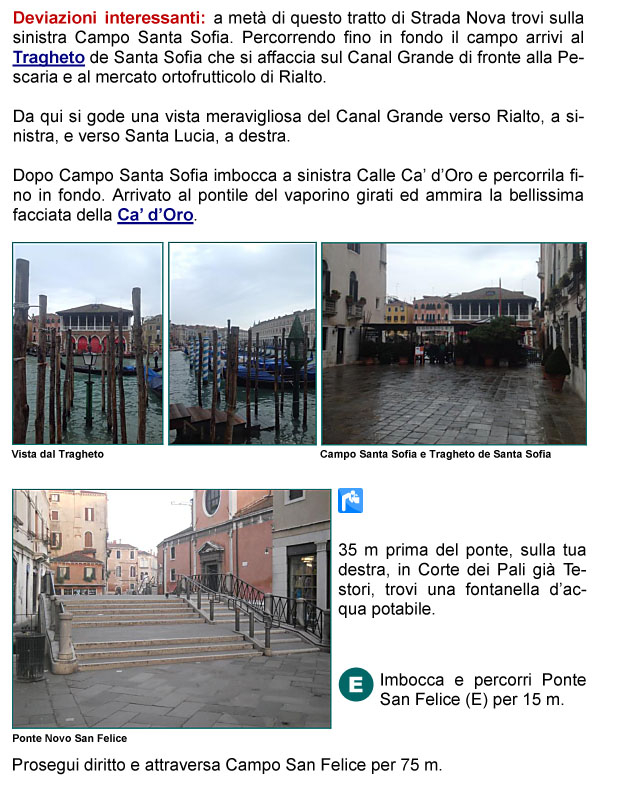 Santa Sofia, Traghetto, Canal Grande, Pescheria, Ca' d'Oro, Corte dei Pali, Ponte Novo e Campo San Felice