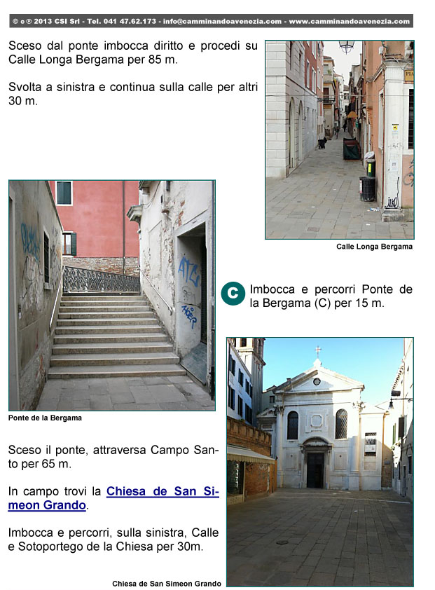 Calle e Ponte della Bergama, Campo Santo, Chiesa di San Simeone Piccolo, Calle e Sottoportico della Chiesa