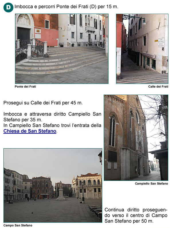 Ponte e Calle dei Frati, Campiello e Campo San Stefano, Monumento di Nicol Tommaseo, Chiesa di San Stefano