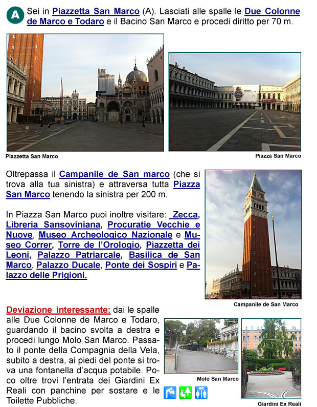 Piazza e Piazzetta San Marco, Bacino San Marco, Palazzo Ducale, Ponte dei Sospiri, Prigioni, Basilica e Campanile di San Marco, monumenti, 
Venezia