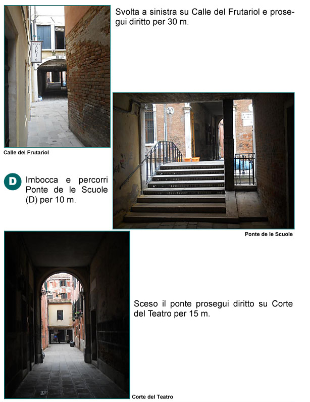 Calle del Frutariol, Ponte delle Scuole, Corte del Teatro