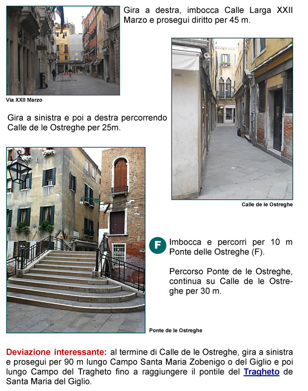 Calle Larga XXII Marzo, Calle delle Ostreghe, Ponte delle Ostreghe