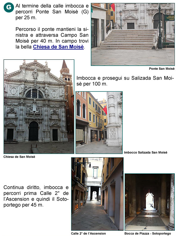 Ponte e Campo San Mois, Salizada San Mois, Calle Seconda dell'Ascensione, Bocca di Piazza, Porticato, Colonnato