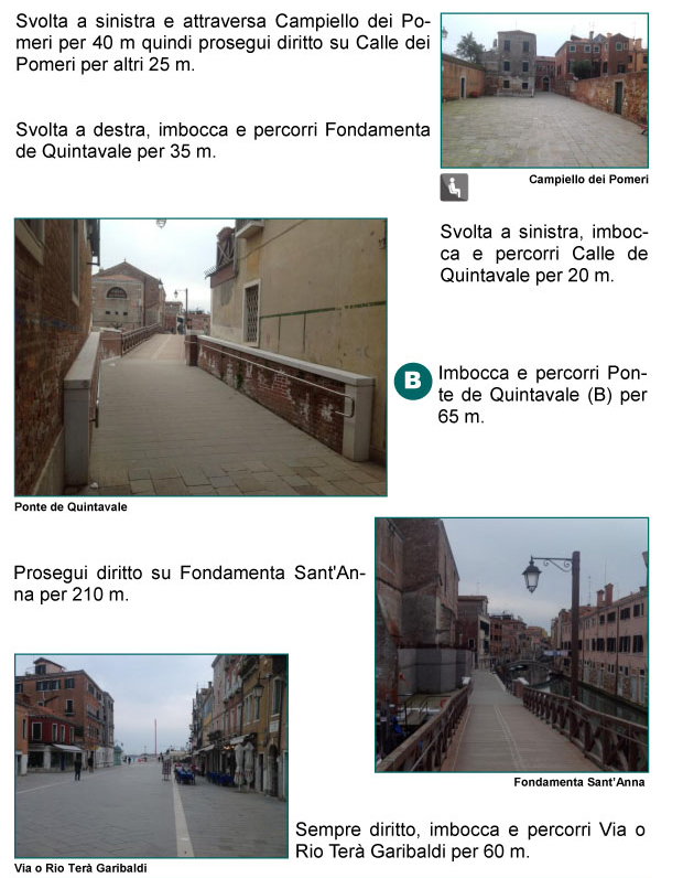 Campiello e Calle dei Pomeri, Fondamenta e Calle di Quintavale, Ponte di Quintavale, Fondamenta Sant'Anna, Rio Ter Garibaldi