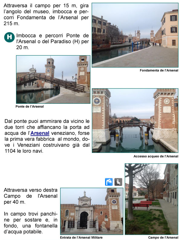 Fondamenta dell'Arsenale, Ponte dell'Arsenale o del Paradiso, Torri e Porta ad Acqua, Campo dell'Arsenale, cantiere navale di venezia