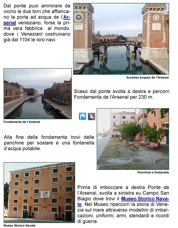 Arsenale, Torri e porta ad Acqua dell'Arsenale, Fondamenta dell'Arsenale, Campo e Riva San Biagio, Museo Storico Navale