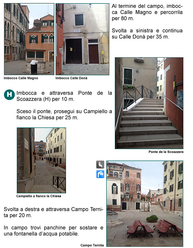 Calle Magno, Calle Don, Ponte della Scoazzera, Campiello a fianco la Chiesa, Campo Ternita