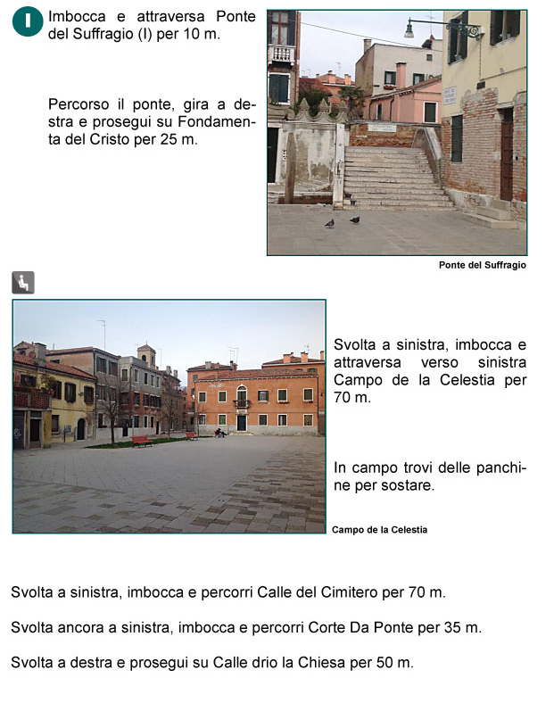 Ponte del Suffragio, Fondamenta del Cristo, Campo della Celestia, Calle del Cimitero, Corte Da Ponte, Calle drio la Chiesa