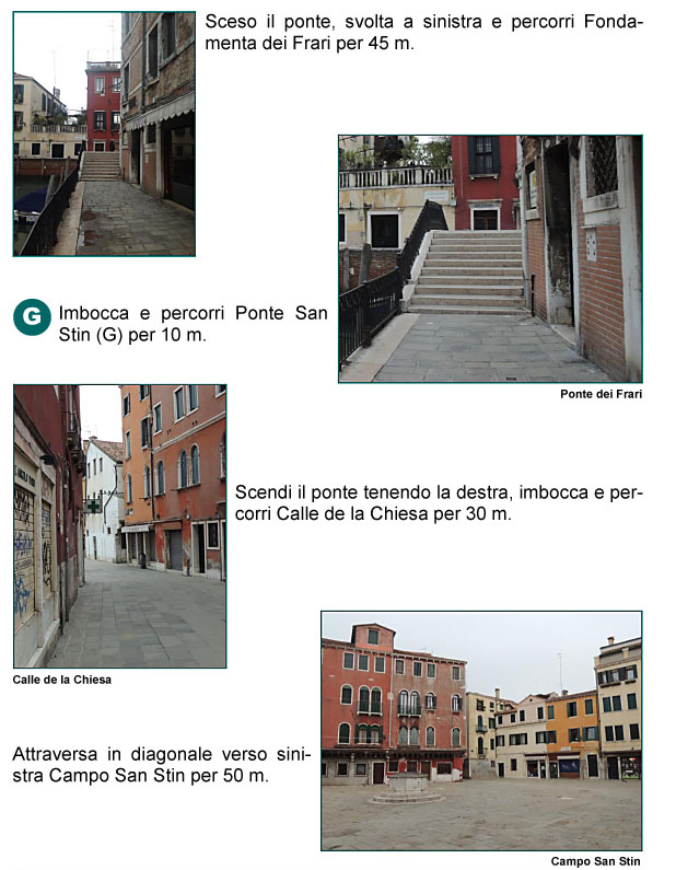 Fondamenta dei Frari, Ponte San Stin, Calle della Chiesa, Campo San Stin