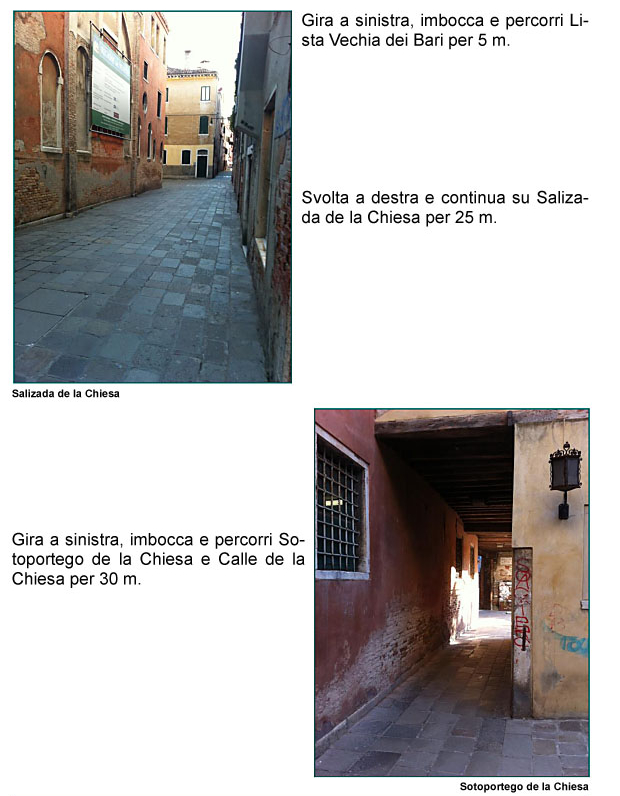 Lista Vecchia dei Bari, Salizada della Chiesa, Sottoportico e Calle della Chiesa