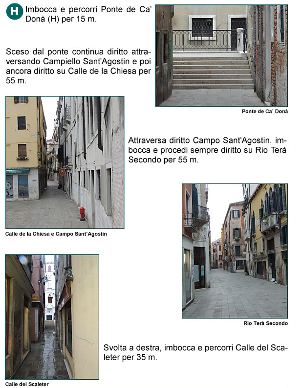 Ponte de Ca' Don, Campiello Sant'Agostin, Calle della Chiesa, Campo Sant'Agostin, Rio Ter Secondo, Calle del Scaleter