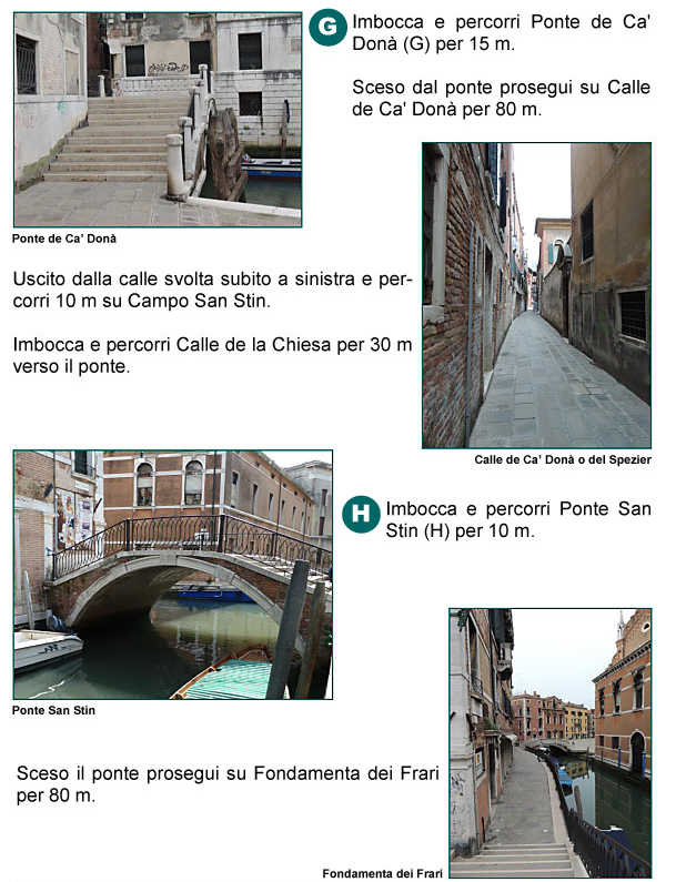 Ponte di Ca' Don, Calle di Ca' Don o del Spezier, Campo San Stin, Calle della Chiesa, Ponte San Stin, Fondamenta dei Frari